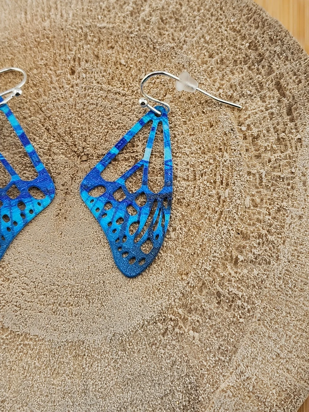 Blue Butterfly Wing Dangle Earrings - Women Jewelry